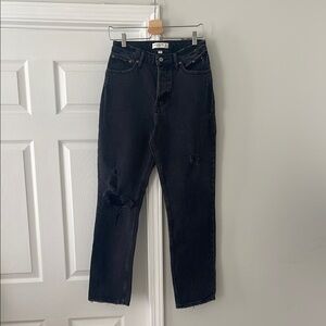 Abercrombie & Fitch Curve Love The Dad High Rise Distressed Jeans Size 27/4R
